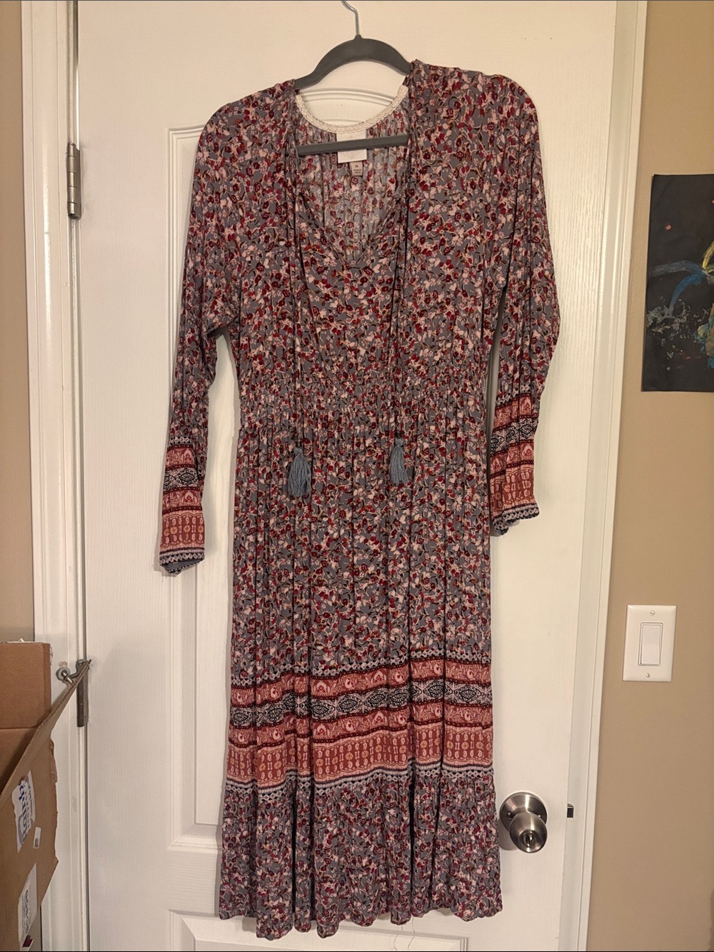Knox Rose Red Multi Floral Tassel Maxi Dress